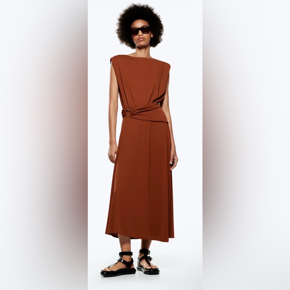 Zara belted midi dress - Picture 1 of 4